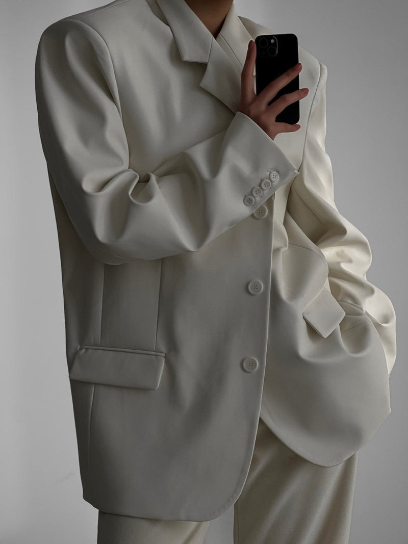 CLASSIC SOFT VEGAN LEATHER BLAZER