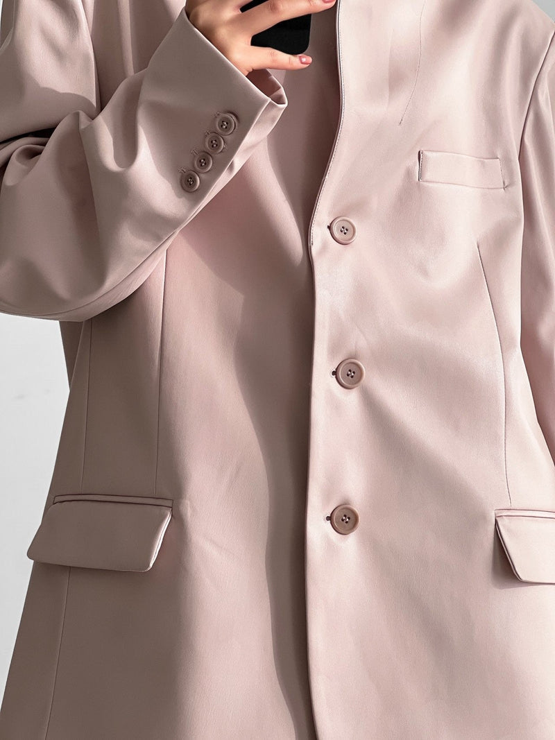 CLASSIC SOFT VEGAN LEATHER BLAZER