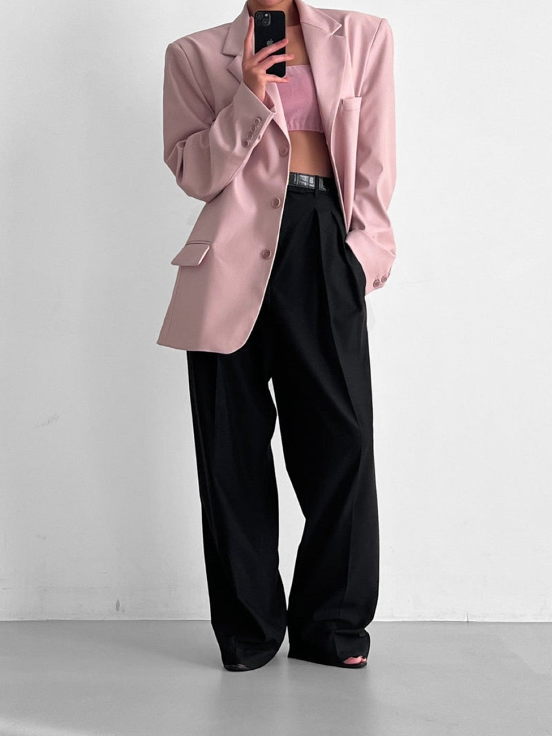CLASSIC SOFT VEGAN LEATHER BLAZER