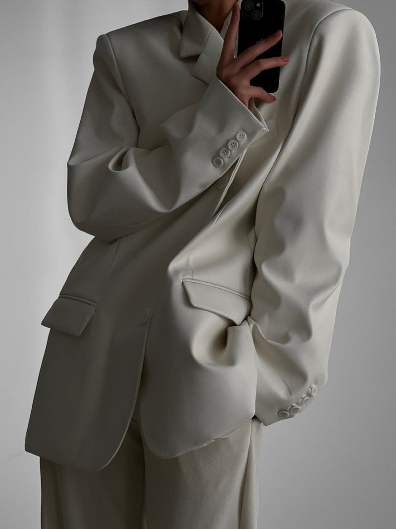 CLASSIC SOFT VEGAN LEATHER BLAZER