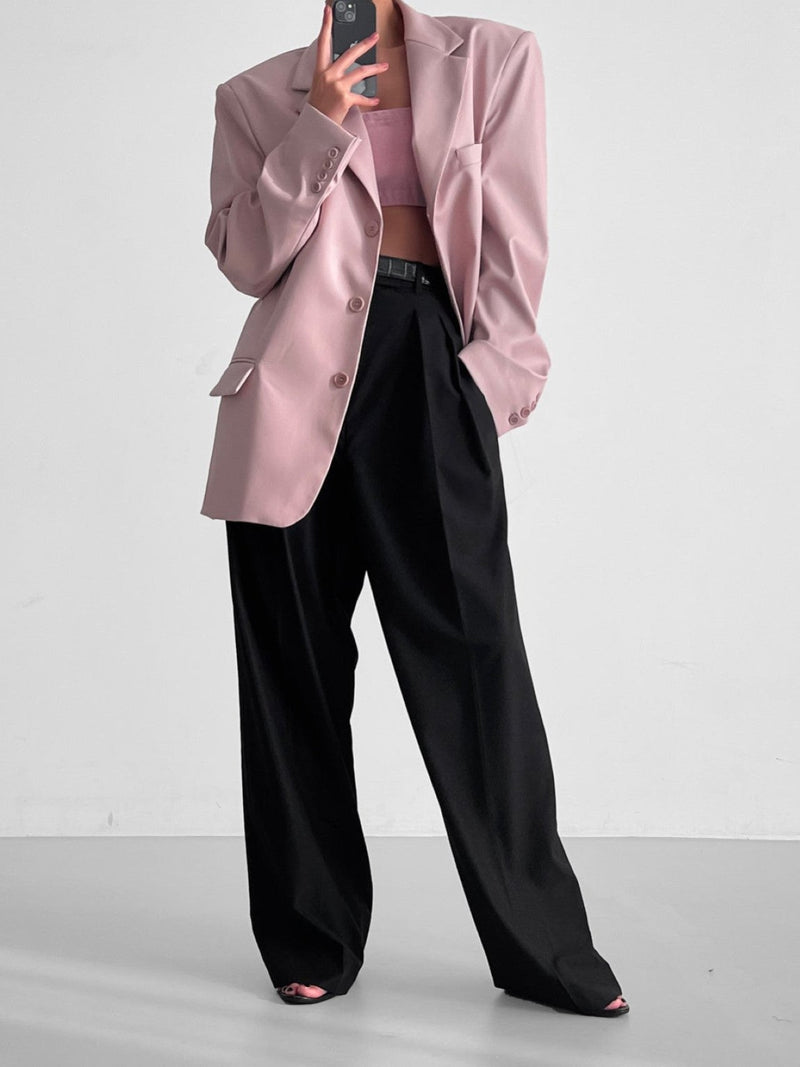 CLASSIC SOFT VEGAN LEATHER BLAZER