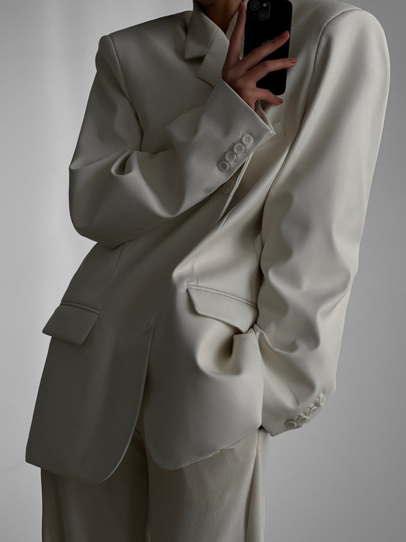 CLASSIC SOFT VEGAN LEATHER BLAZER