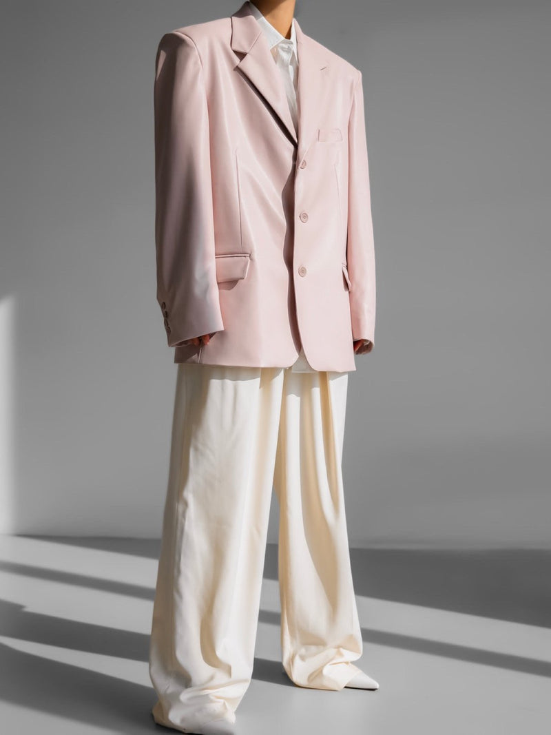 CLASSIC SOFT VEGAN LEATHER BLAZER