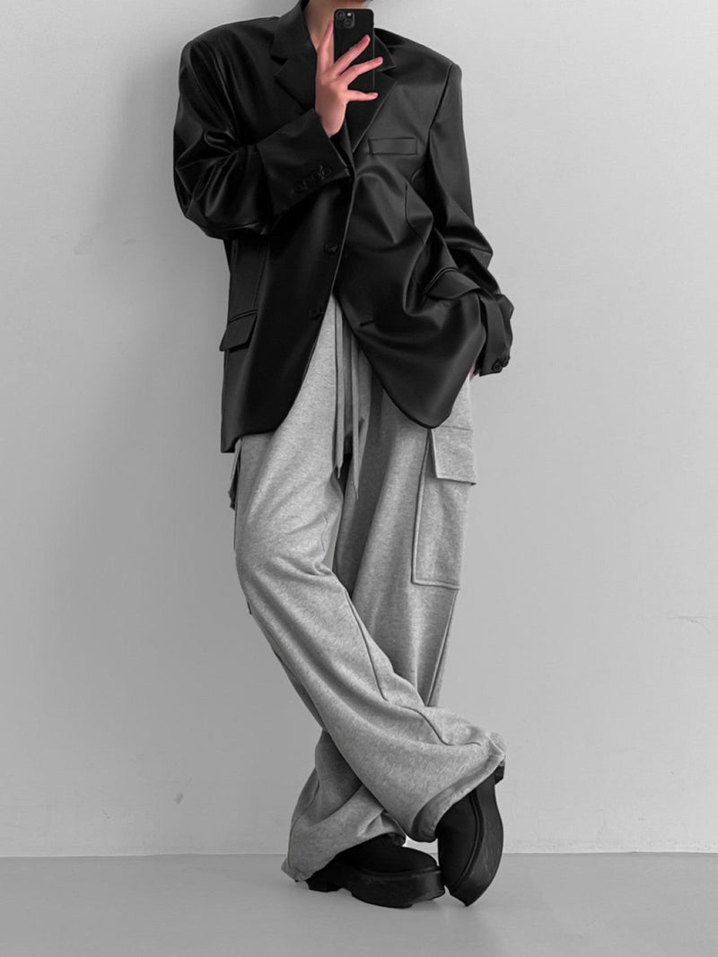CLASSIC SOFT VEGAN LEATHER BLAZER
