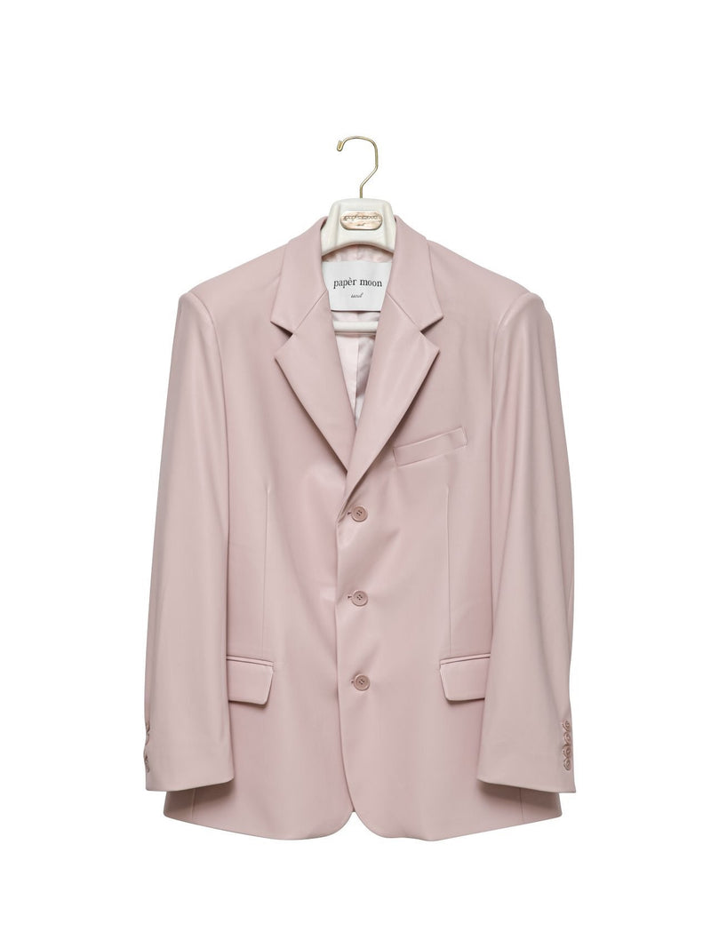 CLASSIC SOFT VEGAN LEATHER BLAZER