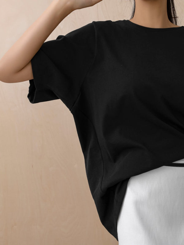 CLASSIC T-SHIRT WITH CURVED SIDE DETAIL