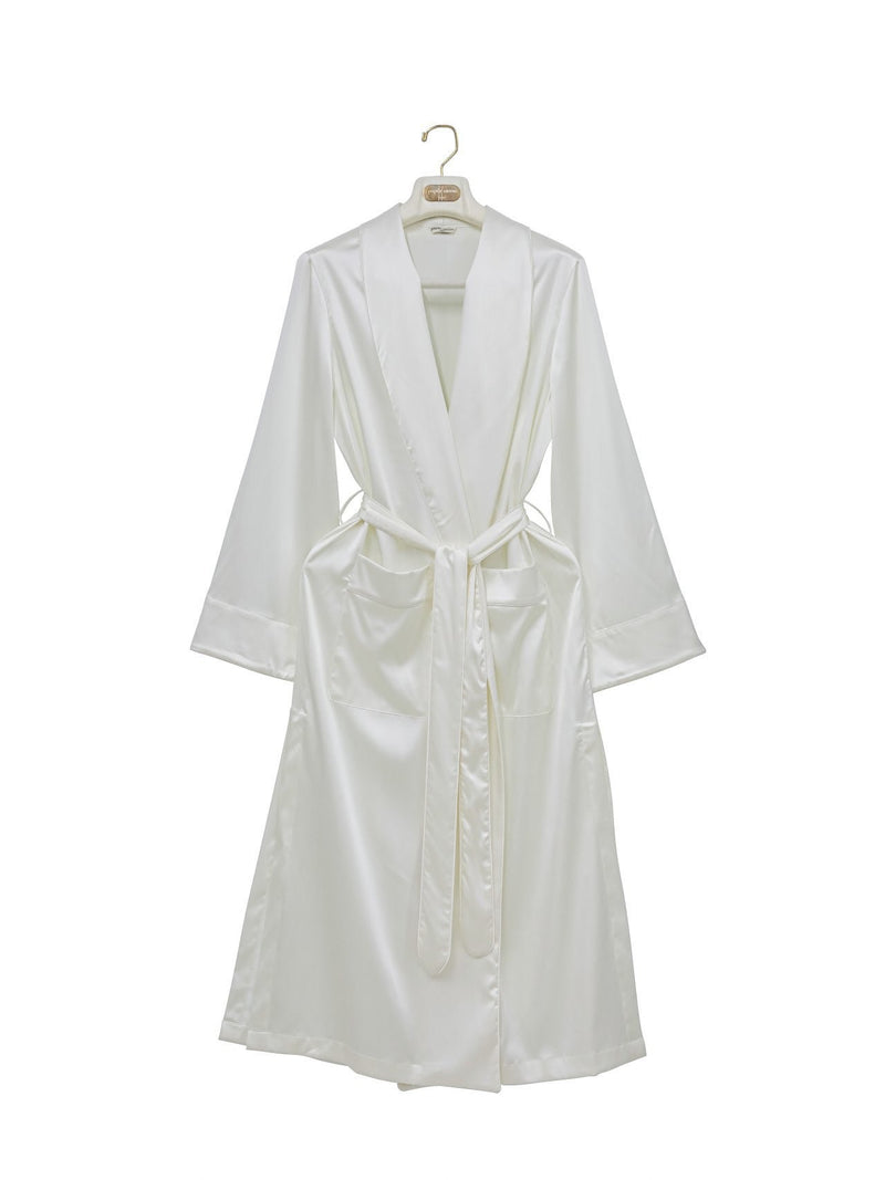 CLASSIC TRIMMED DETAIL SATIN ROBE COAT
