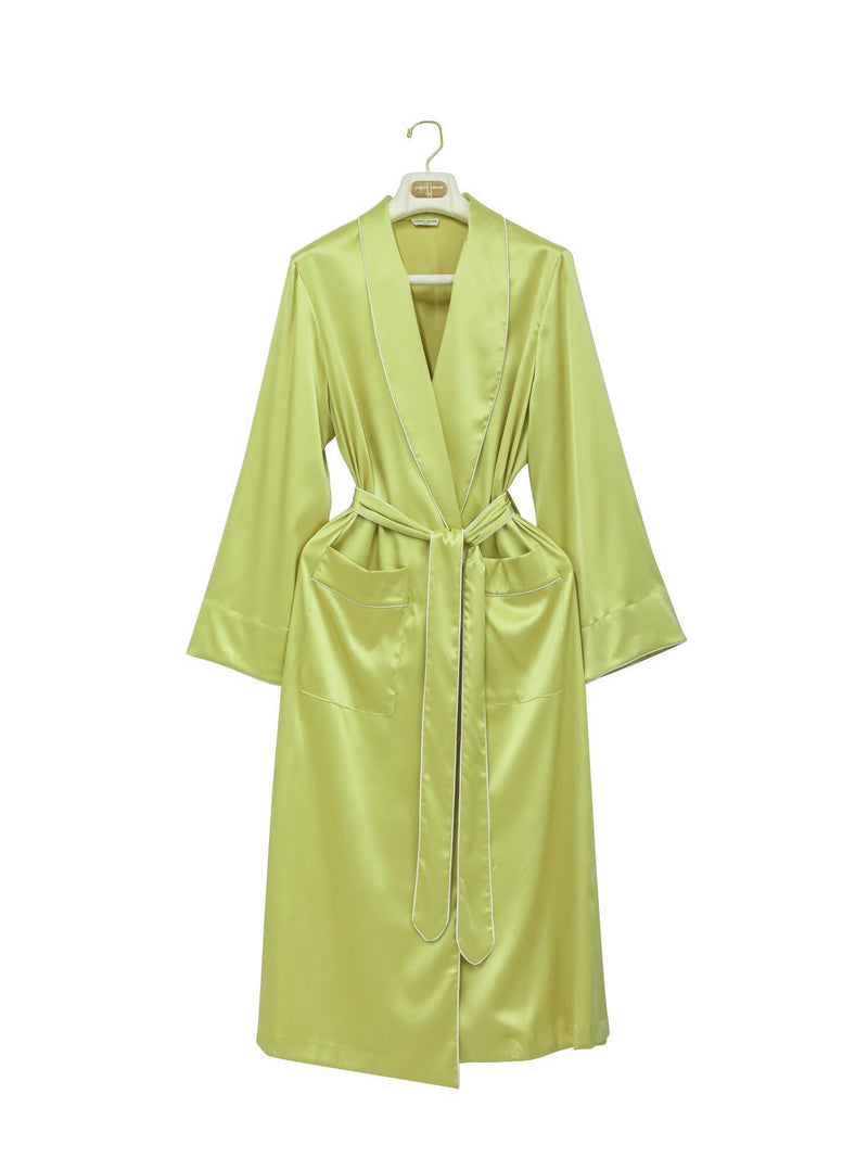 CLASSIC TRIMMED DETAIL SATIN ROBE COAT