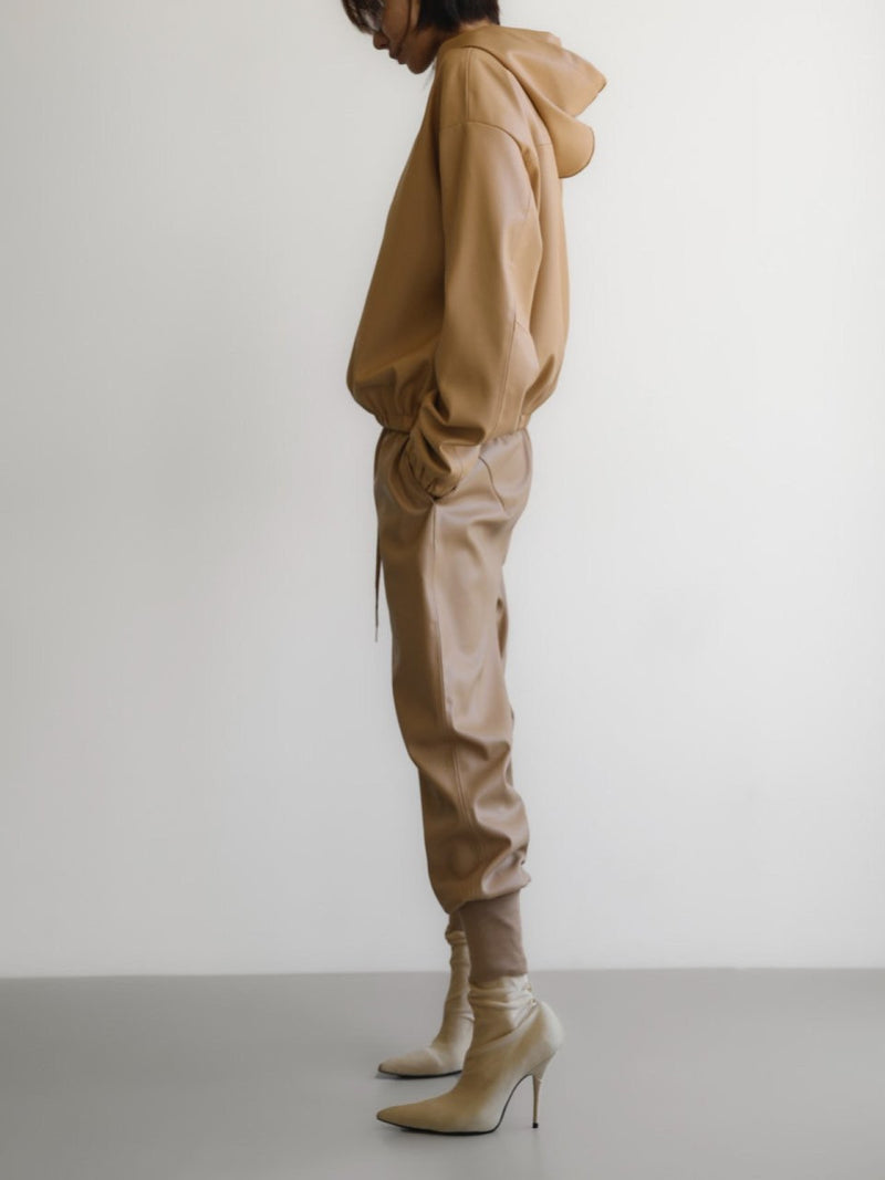 CLASSIC VEGAN LEATHER HOODIE