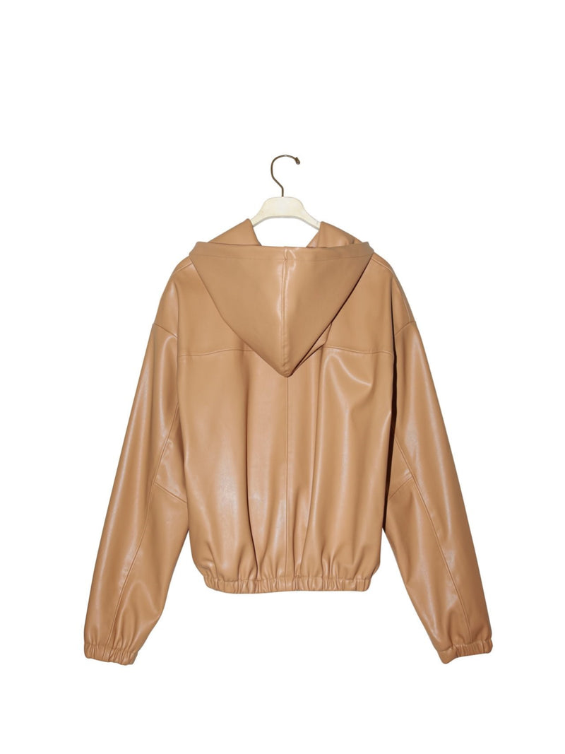 CLASSIC VEGAN LEATHER HOODIE