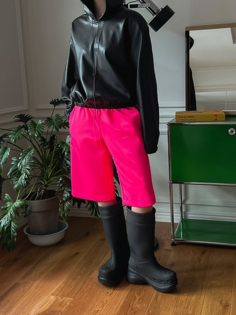 CLASSIC VEGAN LEATHER HOODIE