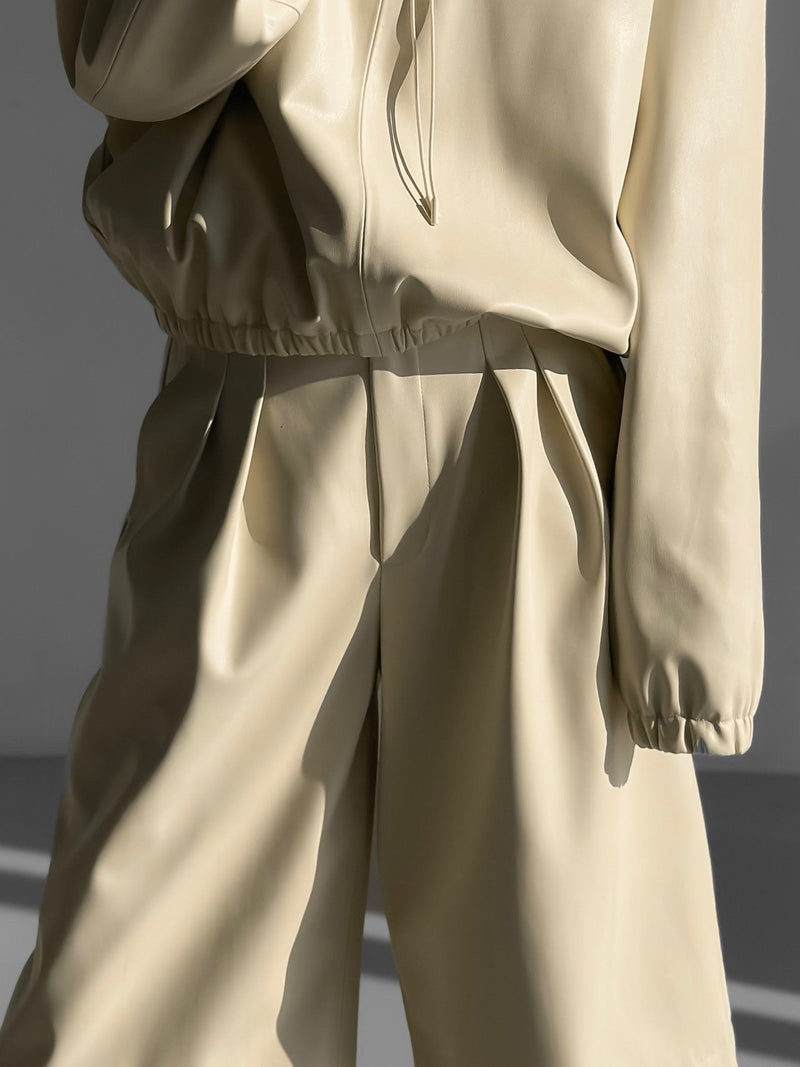 CLASSIC VEGAN LEATHER HOODIE
