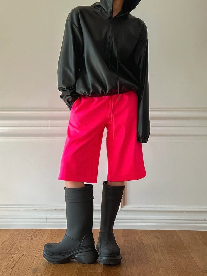 CLASSIC VEGAN LEATHER HOODIE