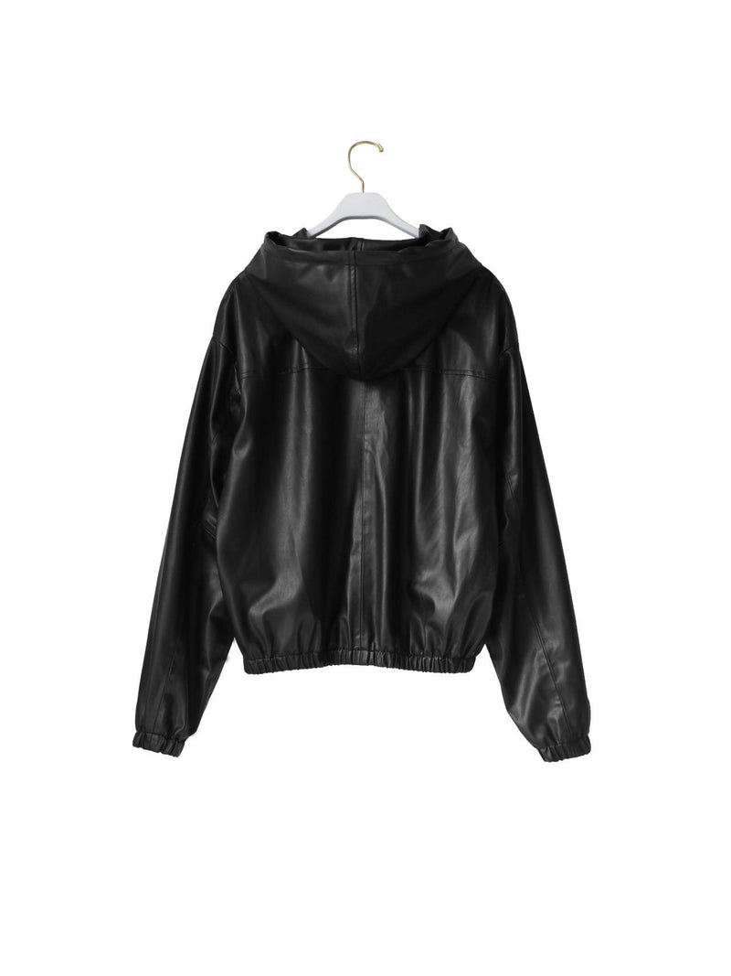 CLASSIC VEGAN LEATHER HOODIE