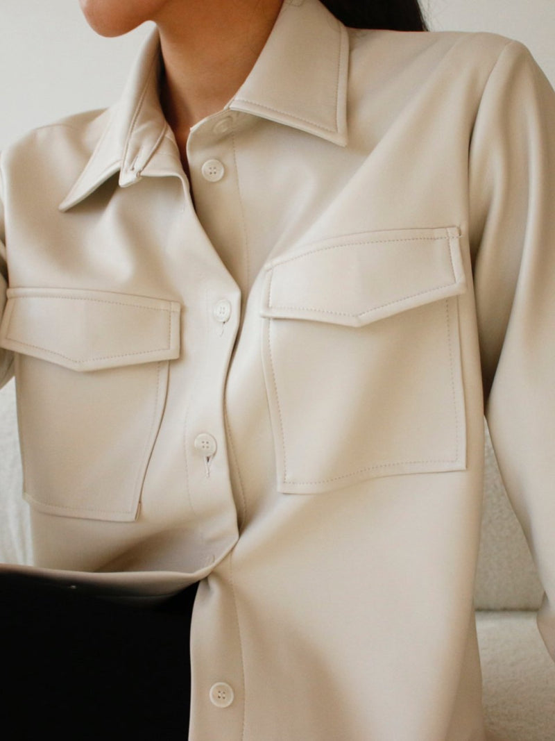 CLASSIC VEGAN LEATHER OVER SHIRT