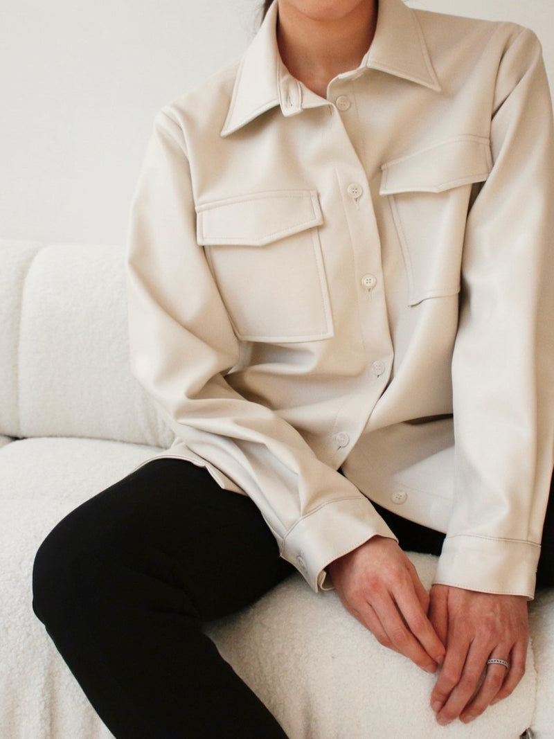 CLASSIC VEGAN LEATHER OVER SHIRT