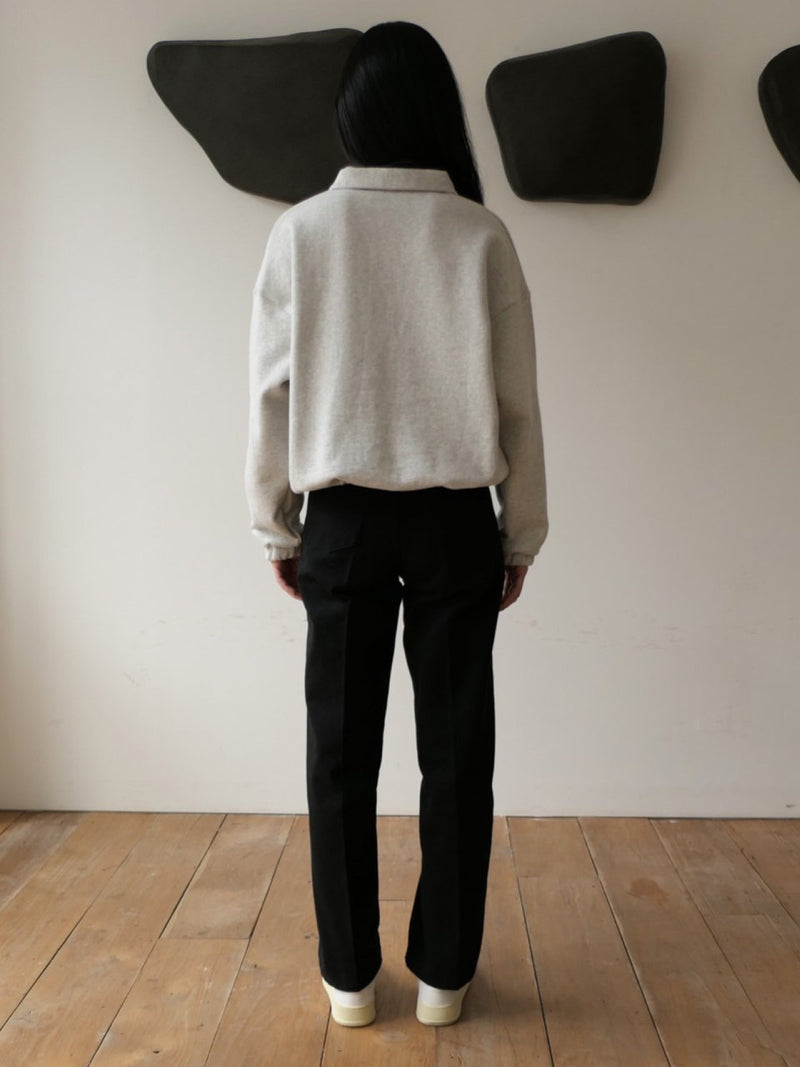 COLLAR ZIPPED BANDED SWEATSHIRT