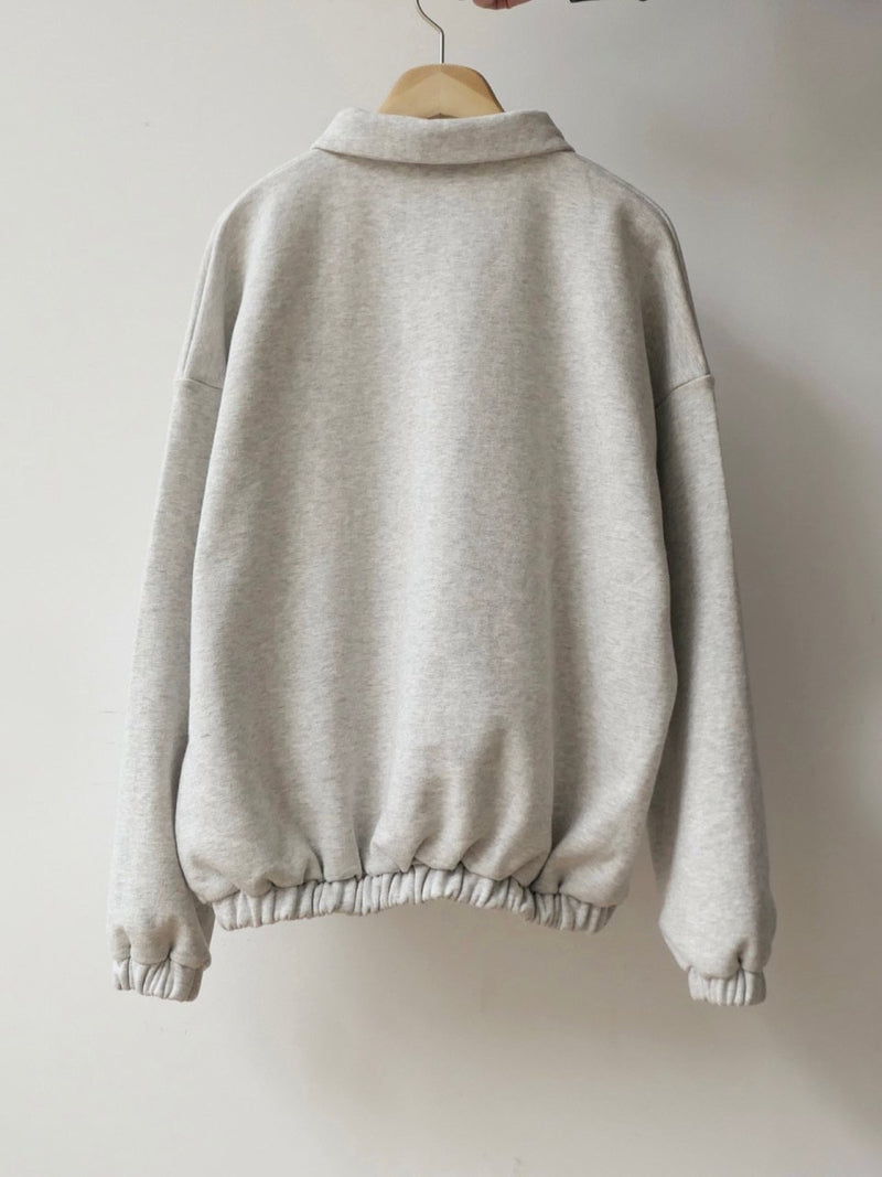 COLLAR ZIPPED BANDED SWEATSHIRT
