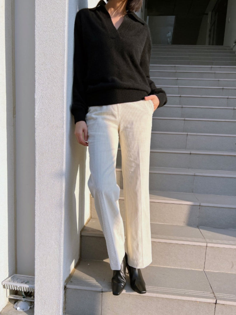 CORDUROY SEMI WIDE PANTS