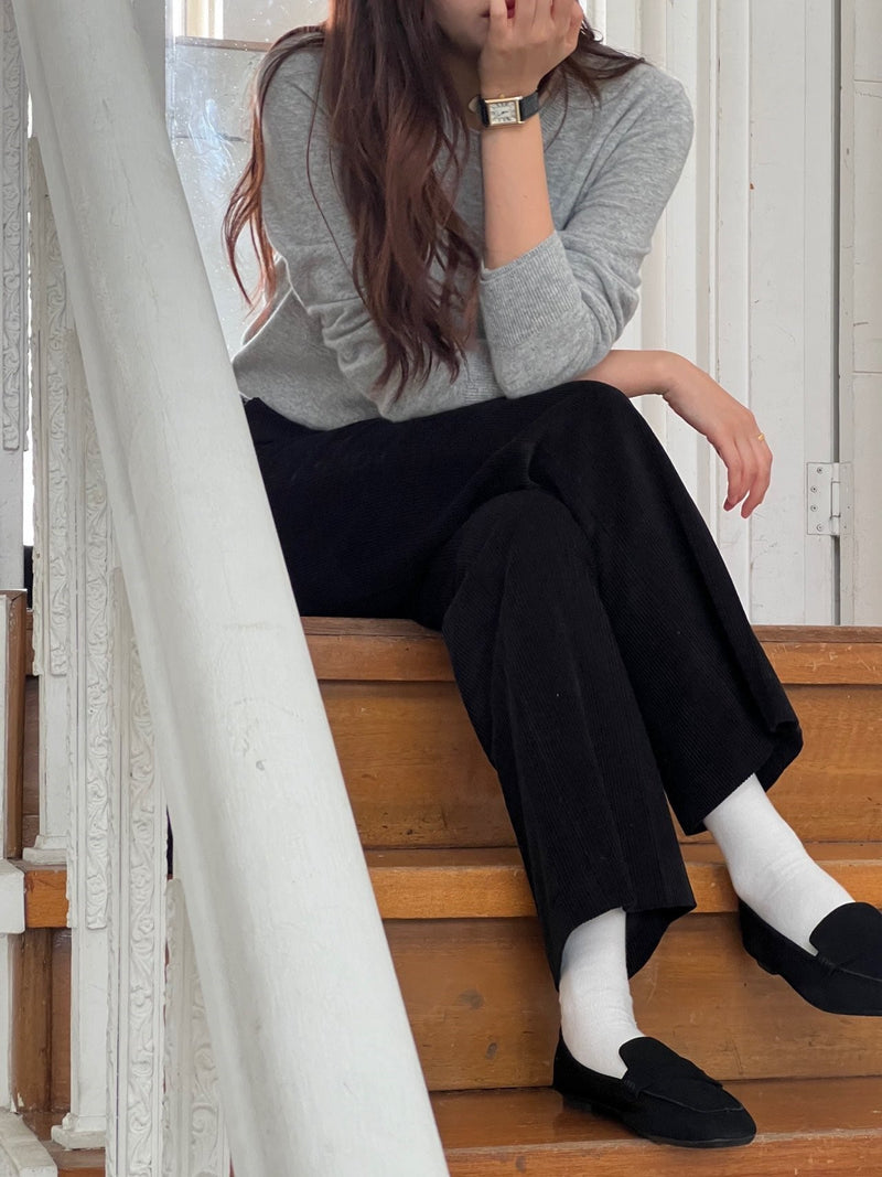 CORDUROY SEMI WIDE PANTS
