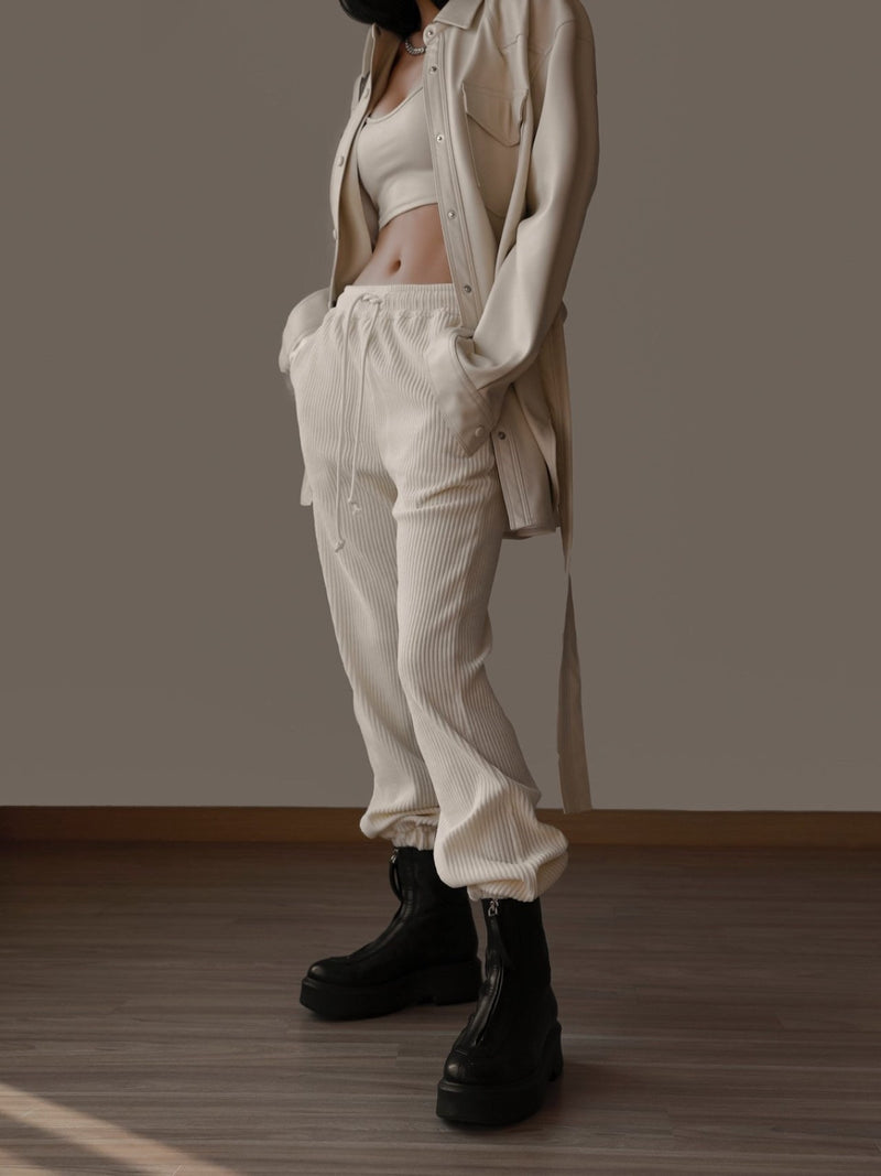 CORDUROY VELOUR JOGGER TROUSERS