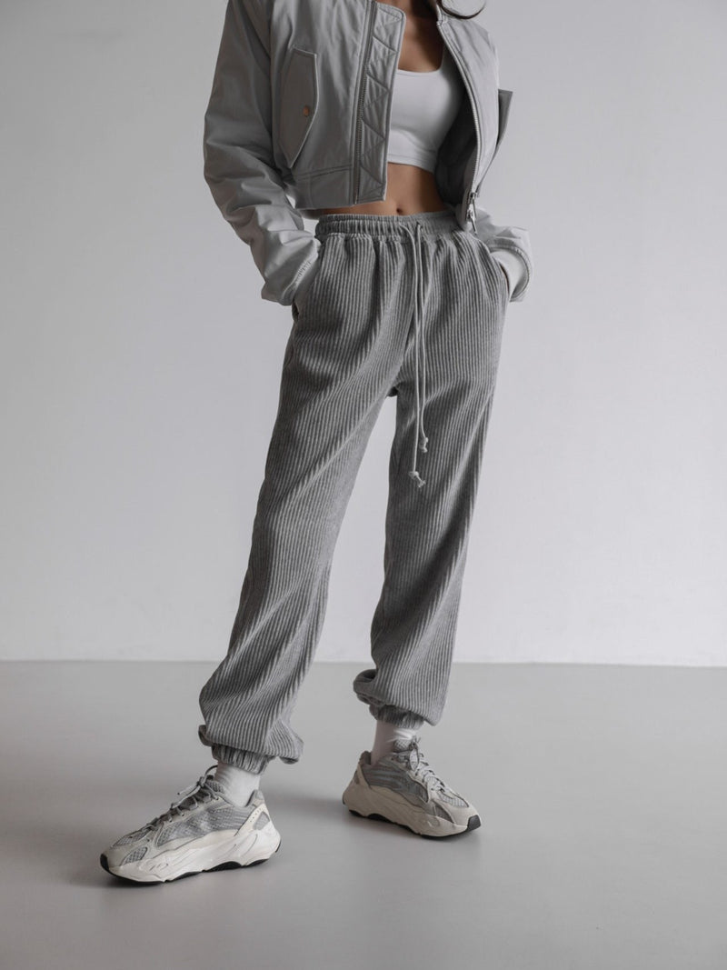 CORDUROY VELOUR JOGGER TROUSERS