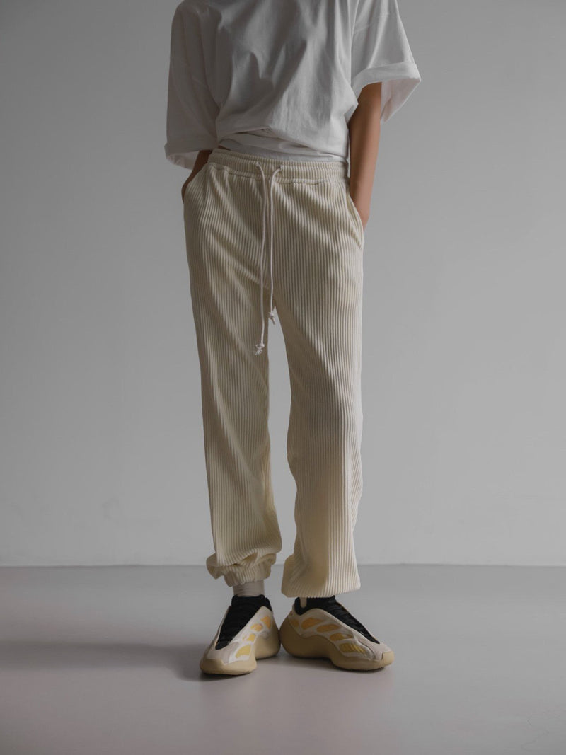 CORDUROY VELOUR JOGGER TROUSERS