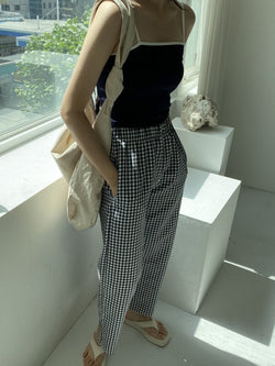 COTTON MEGAN GINGHAM TROUSERS