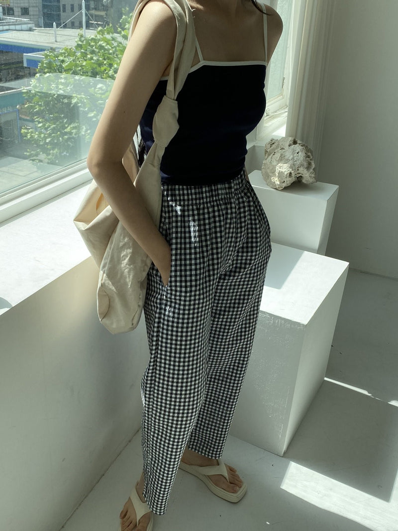 COTTON MEGAN GINGHAM TROUSERS
