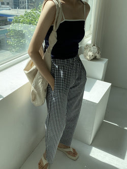 COTTON MEGAN GINGHAM TROUSERS