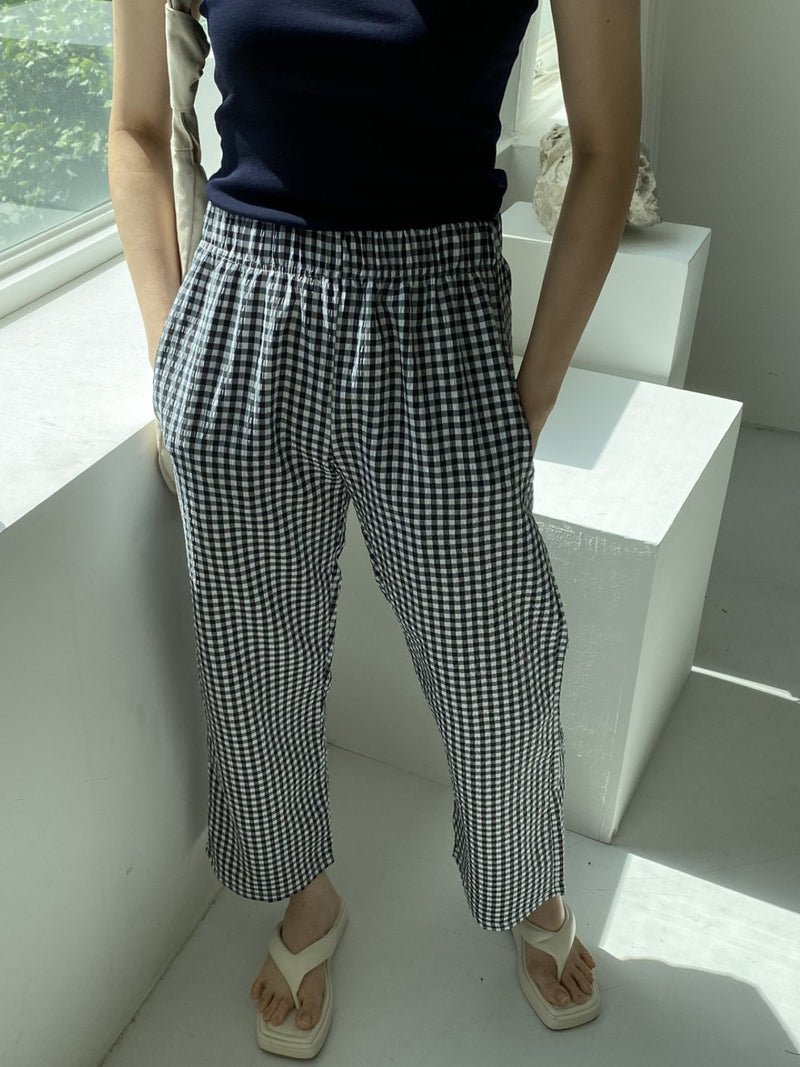 COTTON MEGAN GINGHAM TROUSERS