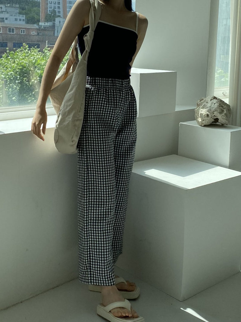 COTTON MEGAN GINGHAM TROUSERS