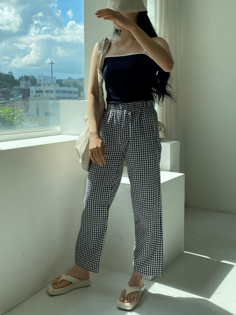 COTTON MEGAN GINGHAM TROUSERS