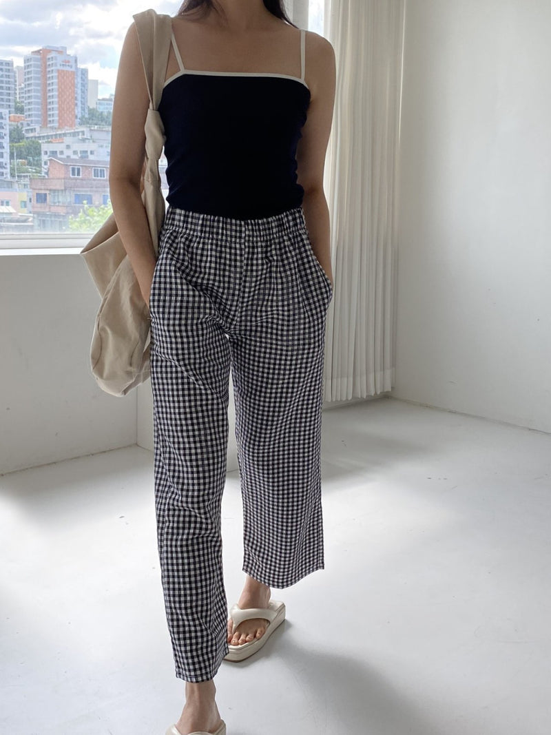 COTTON MEGAN GINGHAM TROUSERS