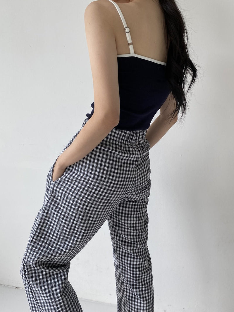 COTTON MEGAN GINGHAM TROUSERS