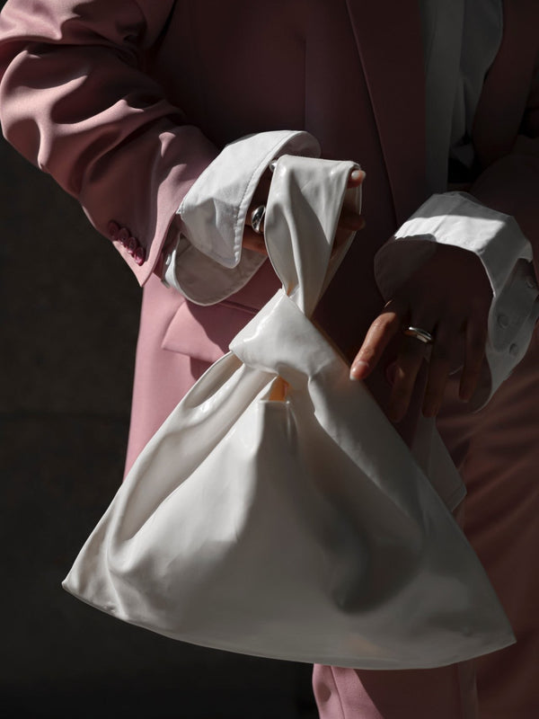 COTTON PATENT LEATHER TOTE BAG