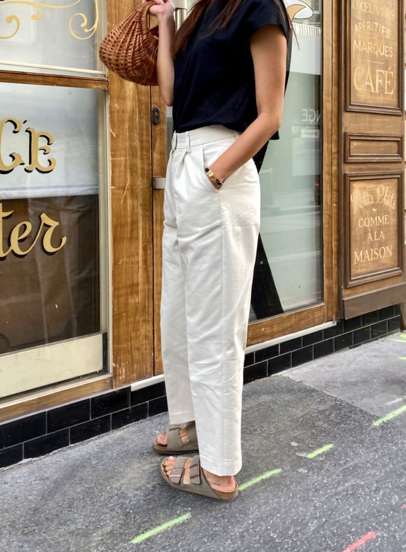 COTTON PIN TUCK CHINOS