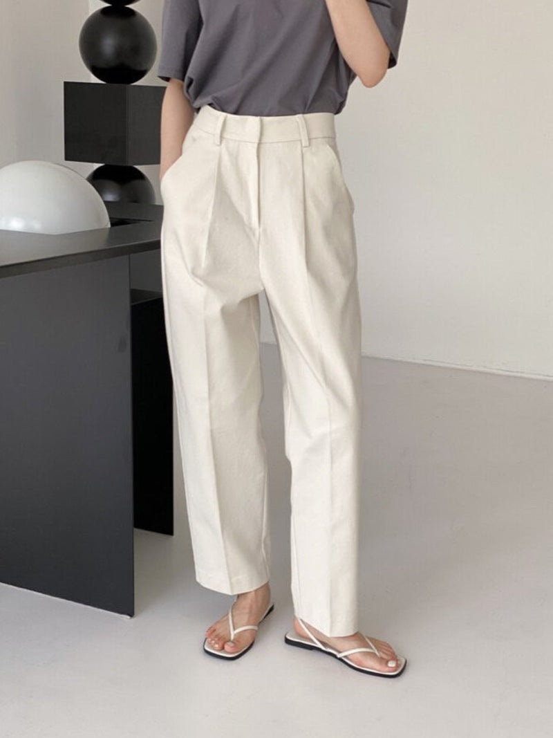 COTTON PIN TUCK CHINOS – MINUSEY