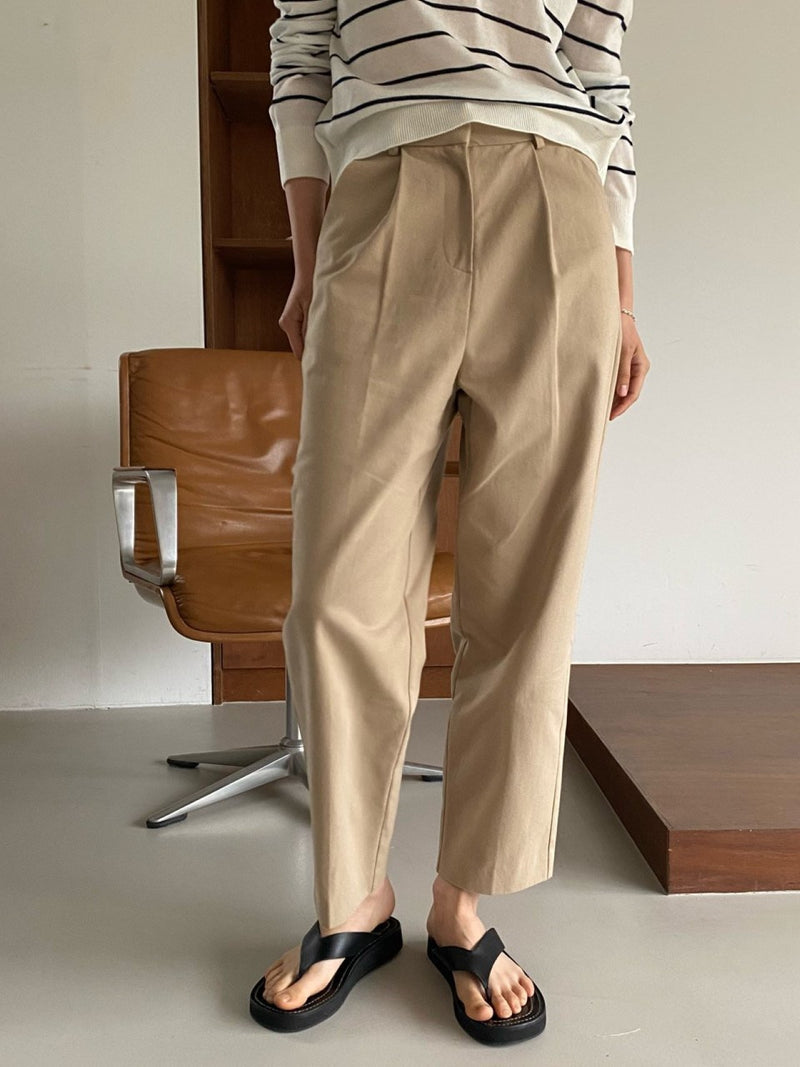 COTTON PIN TUCK CHINOS