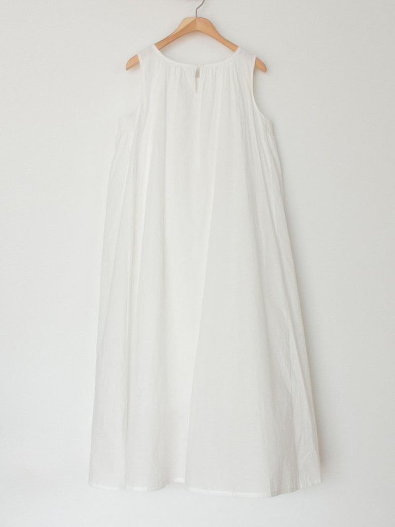 COTTON SHIRRING SLEEVELESS MAXI DRESS