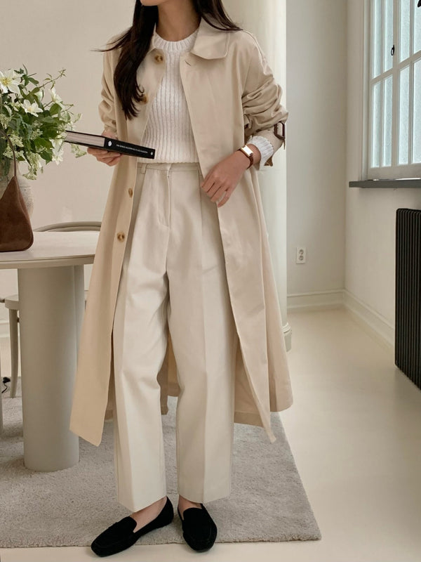 BACK SLIT OVERSIZED TRENCH COAT