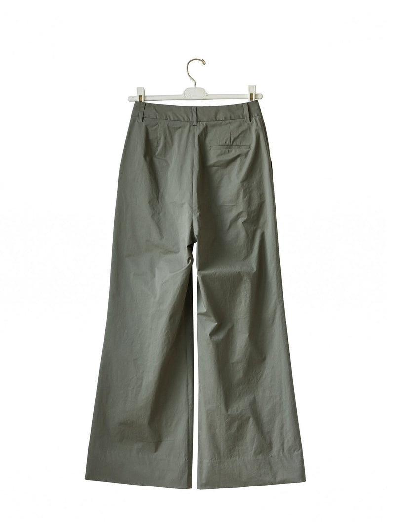COTTON WIDE TWO PIN TUCK PANTS