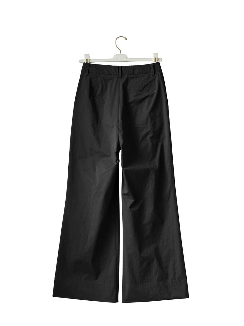 COTTON TWO PIN TUCK WIDE TROUSERS