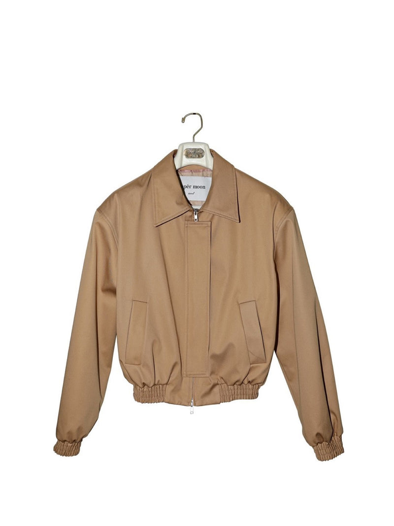 COTTON TWO WAY ZIP BOMBER JACKET
