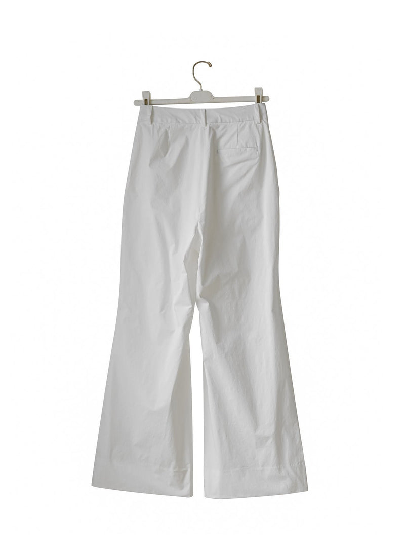 COTTON WIDE TWO PIN TUCK PANTS