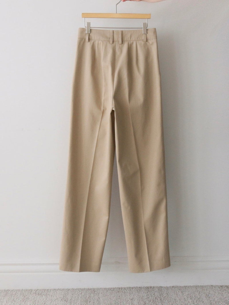 COTTON WIDE TWO PIN TUCK PANTS