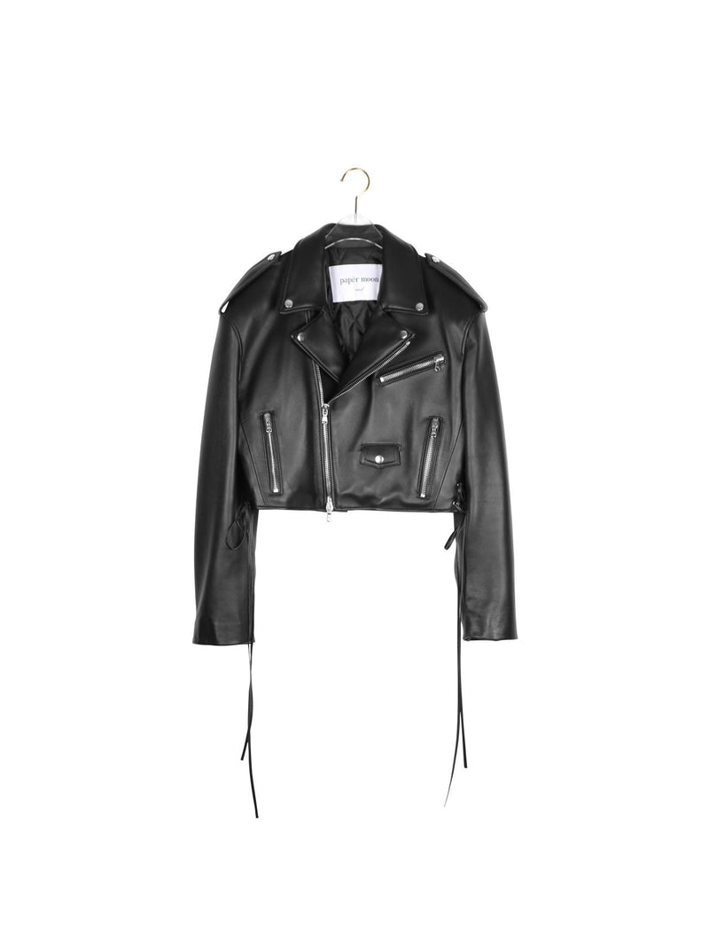 CROPPED LEATHER BIKER JACKET