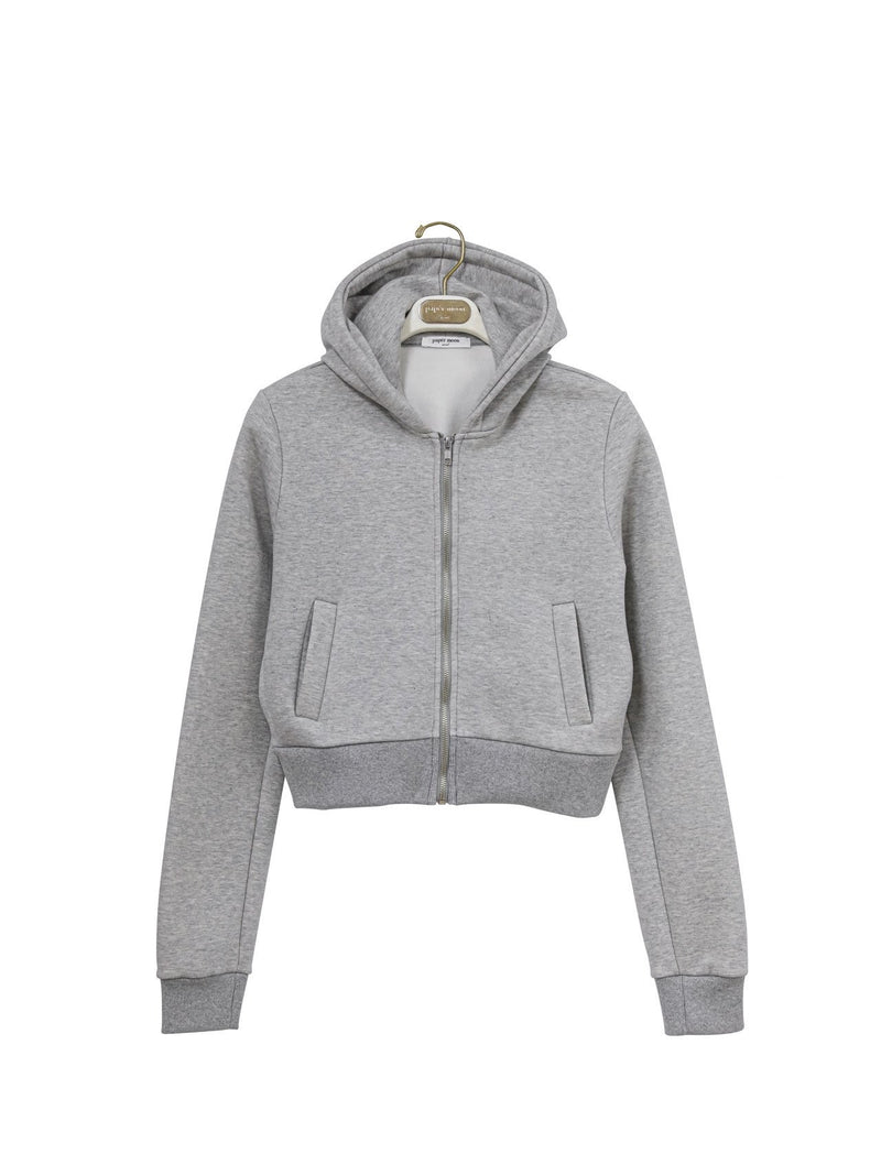 CROPPED ZIPPERED HOODIE