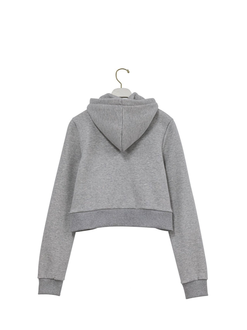 CROPPED ZIPPERED HOODIE