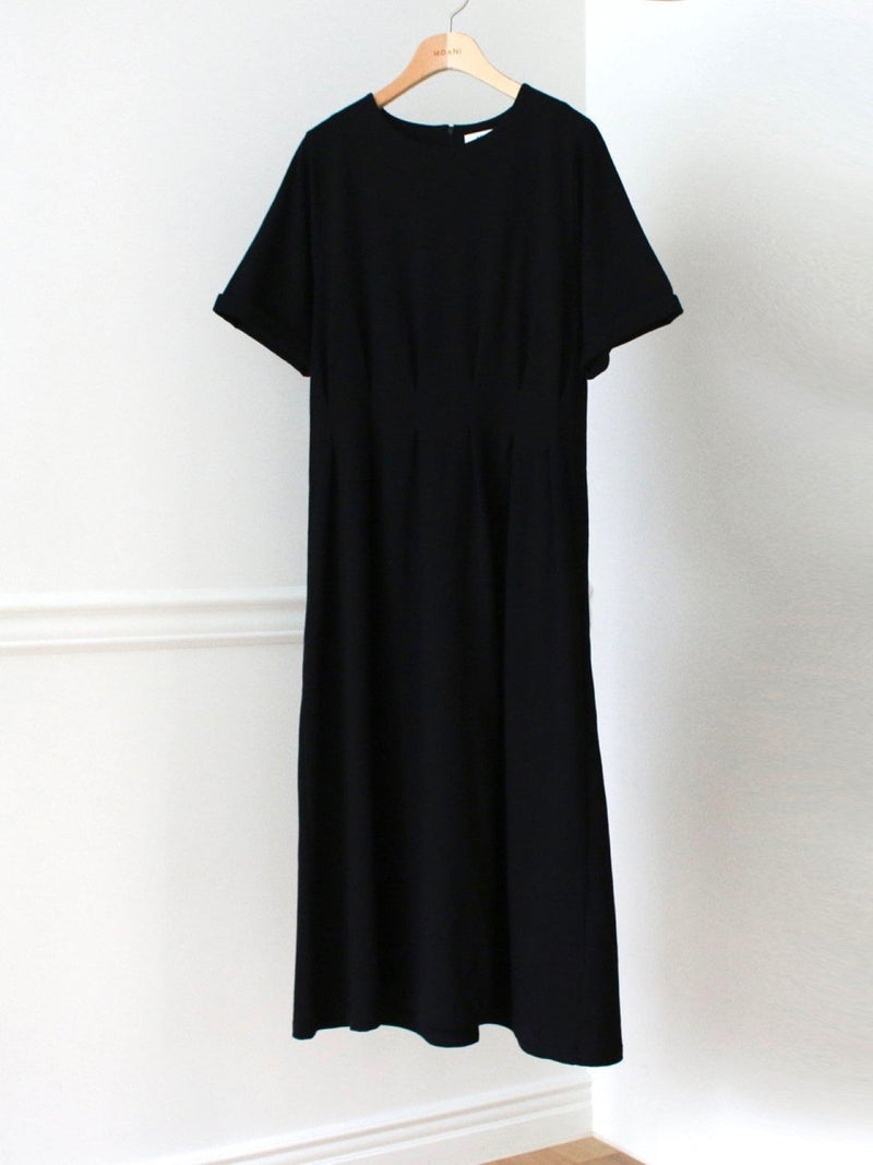 DART ROBE HALF SLEEVE COTTON DRESS